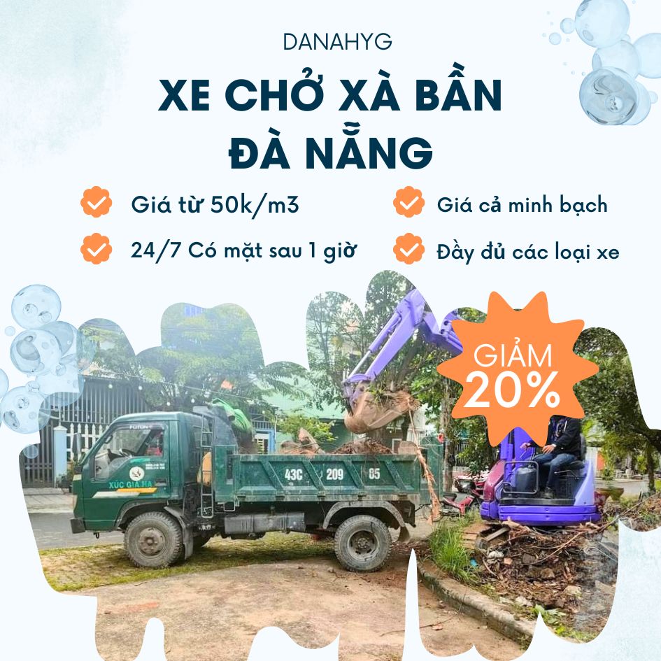 Xe chở xà bần Đà Nẵng, nhận don rác và vận chuyển xà bần chuyên nghiệp
